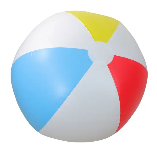 Swim Central 36" White and Blue 6-Panel Color Blocked Beach Ball {1}