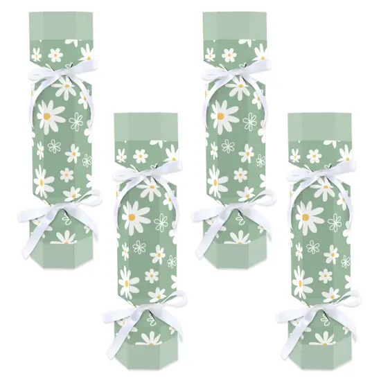 Big Dot of Happiness Sage Green Daisy Flowers - No Snap Floral Party Table Favors - DIY Cracker Boxes - Set of 12 {1}