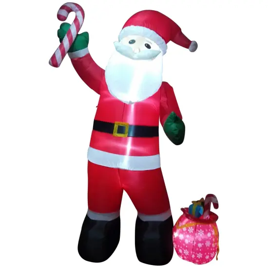 Northlight LED LIghted Inflatable Santa Claus with Toy Sack Outdoor Christmas Decoration - 8' Red {1}