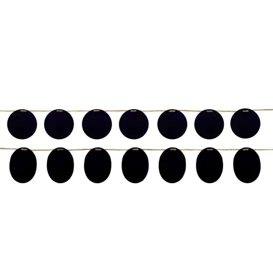 Melrose Chalkboard and Jute Rope Christmas Garland -6' x 5" - Unlit - Set of 2 Black {1}