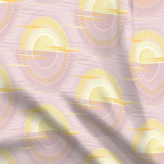 Various Fabrics by the Yard or Fat Quarter Dawn Sky Pastel Pink Yellow Clouds Cheerful Playful Delicate Romantic Custom Printed Fabric by Spoonflower {5}