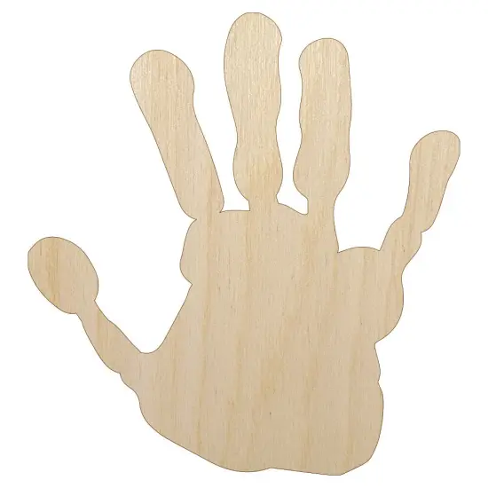 Hand Print Unfinished Wood Shape Piece Cutout for DIY Craft Projects {7}