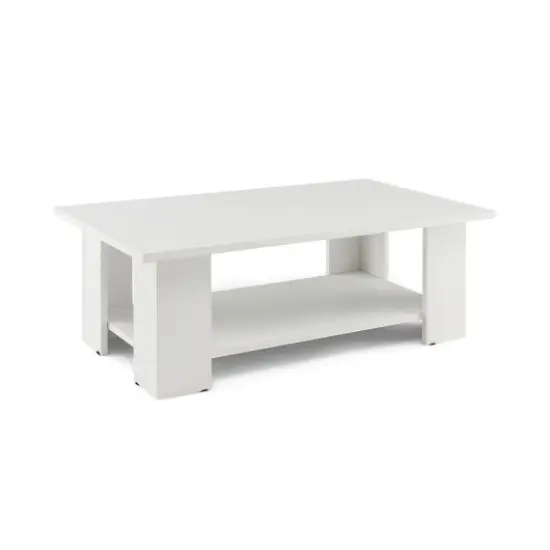 Large 36 Inch 2-tier Wooden Modern Coffee Table with Storage Shelf {3}