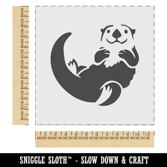 Floating Sea Otter Wall Cookie DIY Craft Reusable Stencil {1}