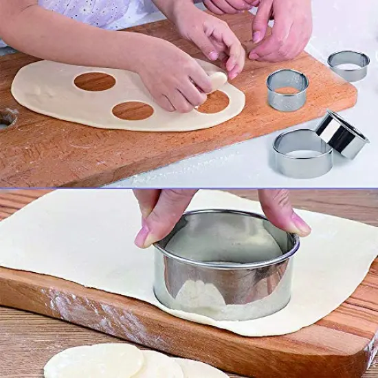 12 Pieces Round Cookie Biscuit Cutter Set,Graduated Circle for Pastry,18/8 Stainless Steel Donut Cutter Ring Molds {4}