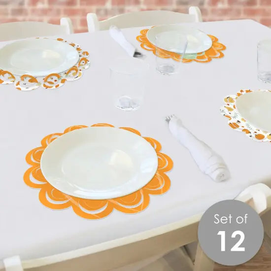 Big Dot of Happiness Little Pumpkin - Fall Birthday Party or Baby Shower Round Table Decorations - Paper Chargers - Place Setting For 12 {3}