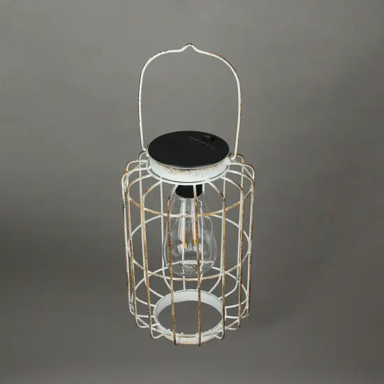 Metal Hanging Bird Cage LED Solar Light Indoor Outdoor Accent Patio Decor {2}