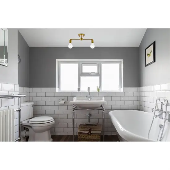 Zane 2 lights brass flush mount {2}