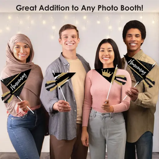 Big Dot of Happiness HOCO Dance - Triangle Homecoming Photo Props - Pennant Flag Centerpieces - Set of 20 {6}