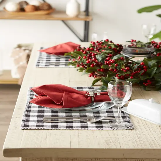 DII Christmas Buffalo Check With Embroidery Placemat (Set of 6) {2}