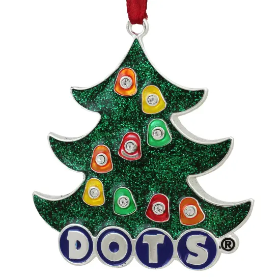 Northlight Christmas Tree "DOTS" Candy Logo Ornament with European Crystals - 3" - Multicolor Green {1}