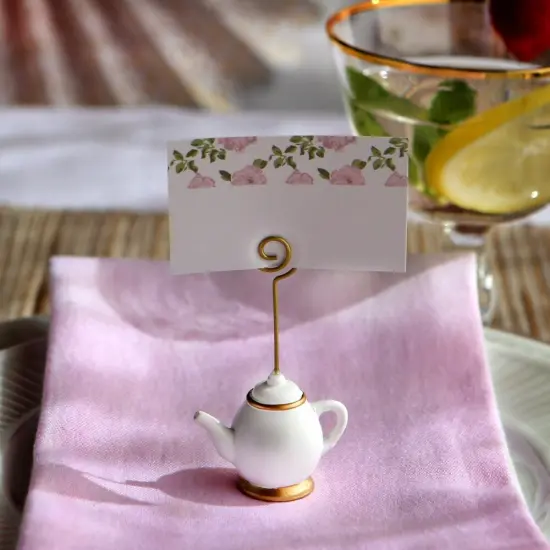 Kate Aspen Tea Time Whimsy Teapot and Teacup Place Card Holders, (6 Set of 6, 36 Pieces), Place Cards Included … {4}