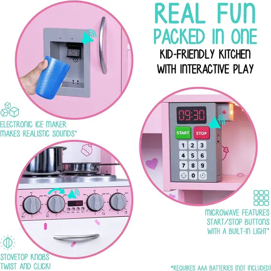 Lil' Jumbl Kids Kitchen Set, Pretend Wooden Kitchen Playset {3}