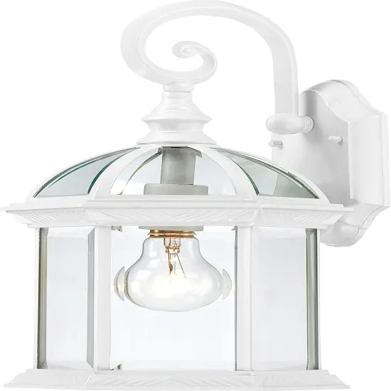 Nuvo Boxwood 1-Light 15" Outdoor Wall Light w/ Clear Seed Glass in White Finish {1}