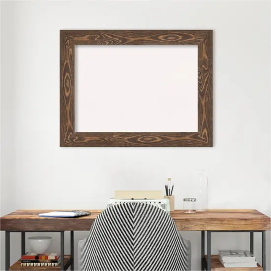 Bridge Wood Framed Corkboard, White Cork Brown {5}