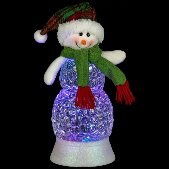 Northlight LED Lighted Acrylic Snowman Christmas Snow Globe - 11" Clear {6}