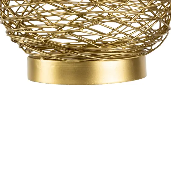 Northlight Medium Woven Iron Votive Candle Holder - 8.5" - Brass Finish Bronze {6}
