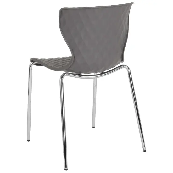 Emma and Oliver Contemporary Design Accent Dining Plastic Stack Chair Gray {4}