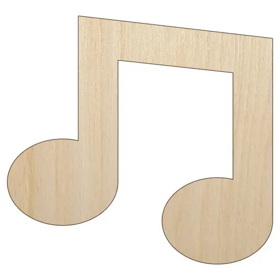 Music Eighth Notes Unfinished Wood Shape Piece Cutout for DIY Craft Projects {1}
