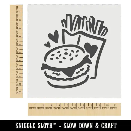 Chicken Burger and Fries Fast Food Wall Cookie DIY Craft Reusable Stencil {1}