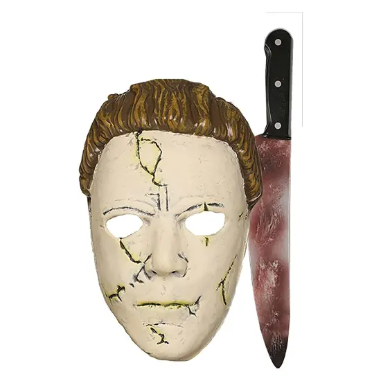 Halloween Michael Myers Mask/Knife Costume Accessory Set {1}