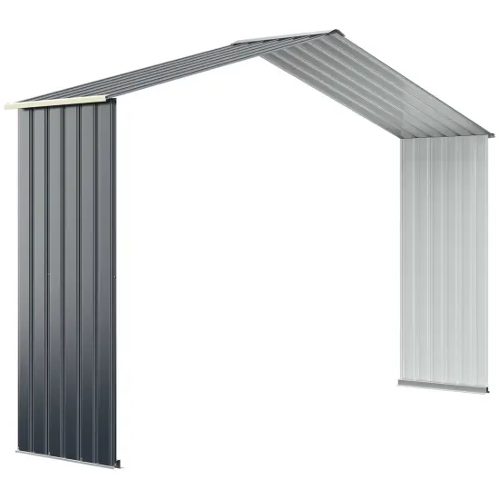 Outdoor Storage Shed Extension Kit for 11.2 Feet Shed-Gray {2}