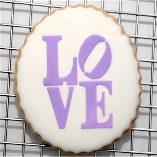 LOVE Sculpture Cookie Stencil Set | C706 by Designer Stencils | Cookie Decorating Tools | Baking Stencils for Royal Icing, Airbrush, Dusting Powder | Reusable Plastic Food Grade Stencil for Cookies | Easy to Use & Clean Cookie Stencil {3}