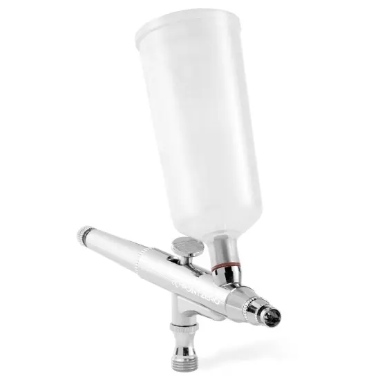 PointZero Dual Action Gravity-Feed 20cc and 40cc Airbrush Set with 3 Nozzle sets (0.2, 0.3, & 0.5mm Needles Fluid Tips and Air Caps) {2}
