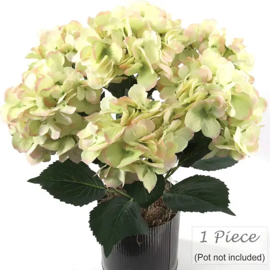 Blooming Bliss: 20" UV Resistant Artificial Silk Green Hydrangea Bush with 7 Sprays - Create a Lush Atmosphere for Your Garden Party and Summer Celebrations, Rain or Shine, Floral Home by Artificial Flowers {2}