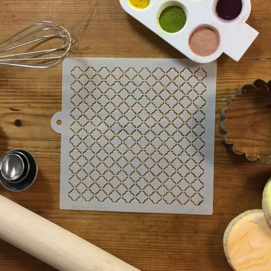 Quatrefoil Miniprint Cake Stencil | C819 by Designer Stencils | Cake Decorating Tools | {3}