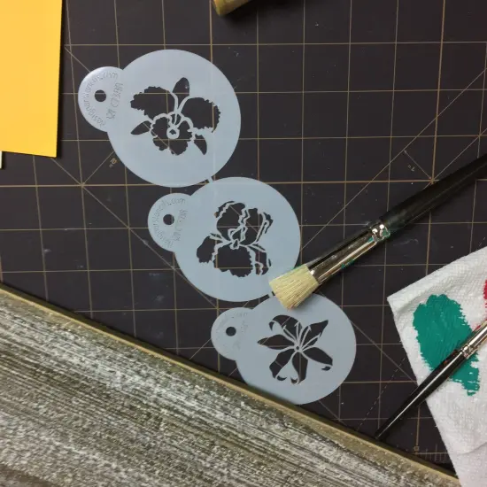 Exotic Flowers Cookie Stencil Set: Orchid, Iris, Lily | C738 by Designer Stencils | Cookie Decorating Tools | Baking Stencils for Royal Icing, Airbrush, Dusting Powder | Reusable Plastic Food Grade Stencil for Cookies | Easy to Use & Clean Stencil {4}