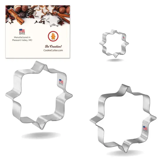 CookieCutter.com Plaque Frames 3 Piece Cookie Cutters Set, Large, Medium, Small, Tin Plate Steel, USA {5}