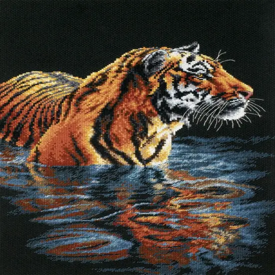 Dimensions Counted Cross Stitch Kit 9"X14"-Tiger Chilling Out {1}