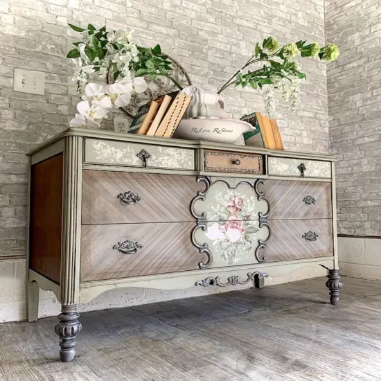 Redesign Decor Clear-Cling Stamps - Floral Script 12"x12" {5}