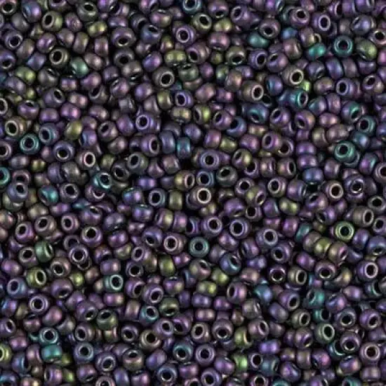Miyuki 11 Round Seed Bead, 11-2019, Matte Metallic Eggplant Iris, 13 grams {1}