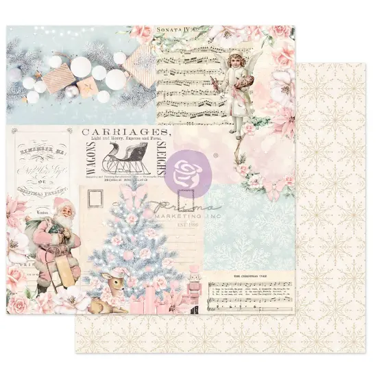 Prima Marketing Inc Christmas Sparkle Collection 12x12 Sheet - Icy Blue Christmas -, 12"x12" W/ Foil Detail 655350997632 (10 SHEETS) {1}