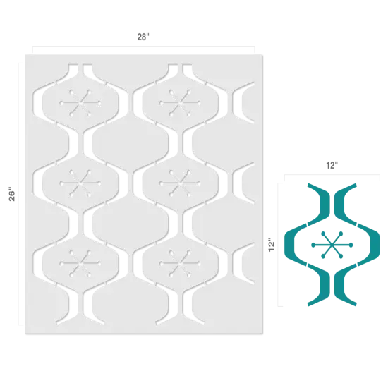 Embossing Atomic Star All Over Wall Stencil | 3742E by Designer Stencils | Pattern Stencils | Reusable Stencils for Painting | Safe & Reusable Template for Wall Decor | Try This Stencil Instead of a Wallpaper | Easy to Use & Clean Art Stencil Pattern {2}
