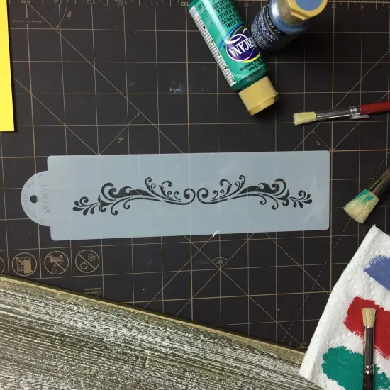 Florentine Mini Scroll Cake Stencil | C811 by Designer Stencils | Cake Decorating Tools | {4}