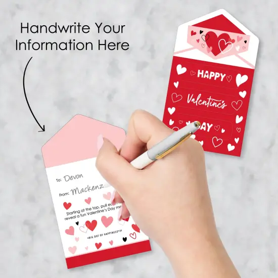 Big Dot of Happiness Happy Valentine's Day - Valentine Hearts Cards for Kids - Happy Valentine's Day Pull Tabs - Set of 12 {4}