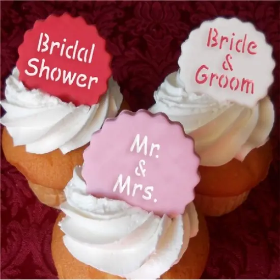 Wedding Lettering Cookie Stencil Set: Bride & Groom, Best Wishes, Just Married, I Do, Bridal Shower, Mr & Mrs | C826 by Designer Stencils | Cookie Decorating Tools | {3}
