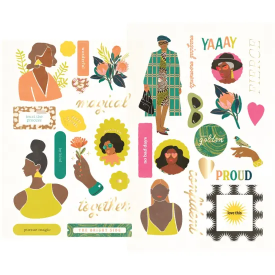 Majestic Collection Chipboard Stickers - 34 pcs, w foil details {1}