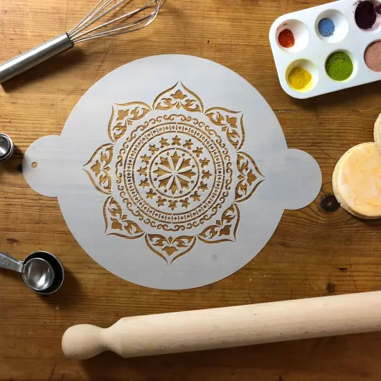 Moroccan Medallion Cake Stencil | C713 by Designer Stencils | Cake Decorating Tools | Baking Stencils for Royal Icing, Airbrush, Dusting Powder | Reusable Plastic Food Grade Stencil for Cakes | Easy to Use & Clean Cake Stencil {3}