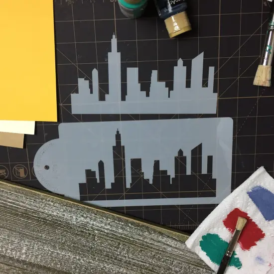 New York Skyline Cake Stencil | C757 by Designer Stencils | Cake Decorating Tools | Baking Stencils for Royal Icing, Airbrush, Dusting Powder | Reusable Plastic Food Grade Stencil for Cakes | Easy to Use & Clean Cake Stencil {3}