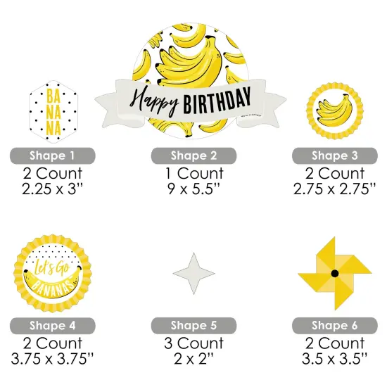 Big Dot of Happiness Let's Go Bananas - Tropical Birthday Party Cake Decorating Kit - Happy Birthday Cake Topper Set - 11 Pieces {7}
