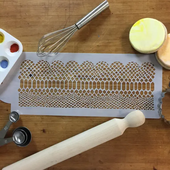 Kerry Vincent's Scalloped Python Cake Stencil | C740 by Designer Stencils | Stencils for Royal Icing, Airbrush, Dusting Powder | {3}