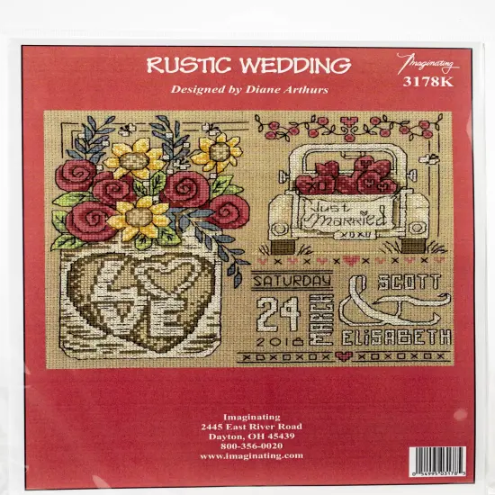 Imaginating Counted Cross Stitch Kit 9"X7.5"-Rustic Wedding {1}