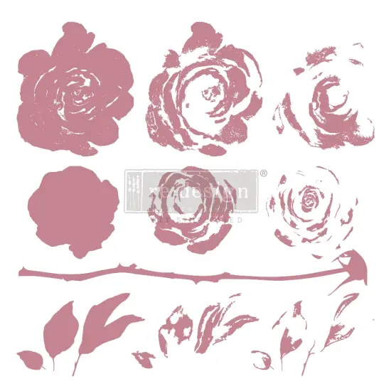 Redesign Decor Clear-Cling Stamps - Mystic Rose 12"x12" {1}