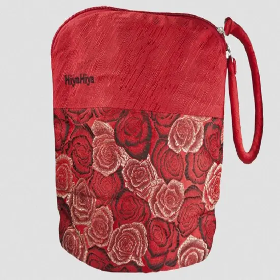 HiyaHiya Small Project Bag for Knit and Crochet - Red Floral Multicolor {1}