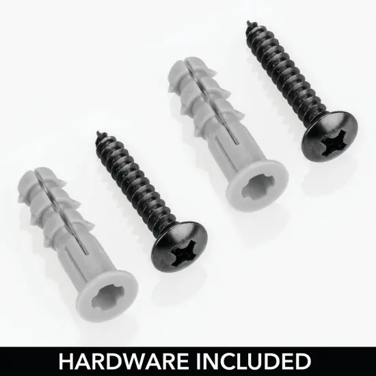 mDesign Metal Storage Organizer Basket with 6 Hooks - Wall Mount {3}