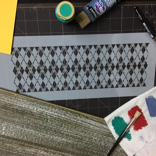 Argyle Cake Stencil | C719 by Designer Stencils | Stencils for Royal Icing, Airbrush, Dusting Powder | {5}